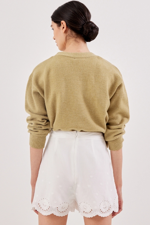 Broderie Scallop Hem Shorts - Image 2